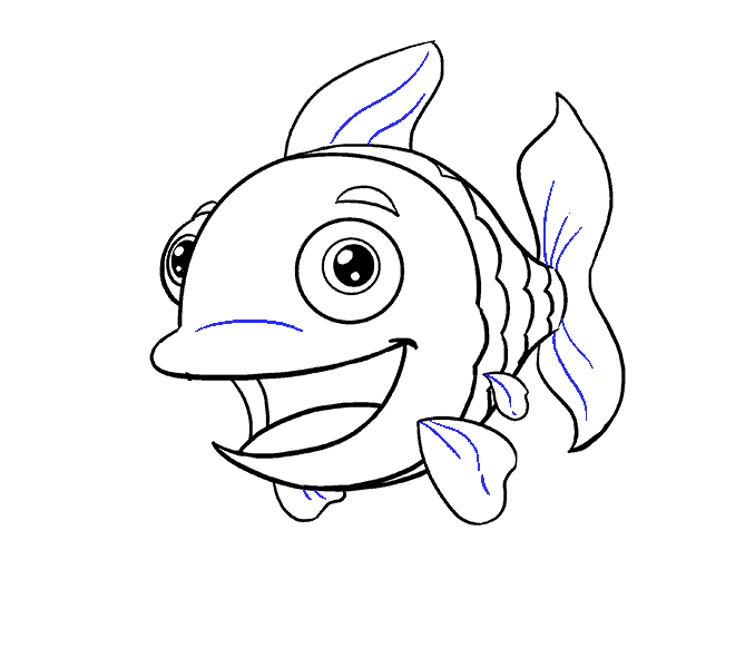 Cách vẽ con cá phần 18