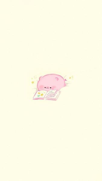 Hình ảnh dễ thương dễ thương Heo đang đọc sách