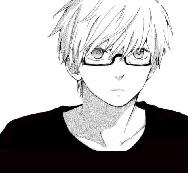 Cậu bé anime dễ thương đeo kính
