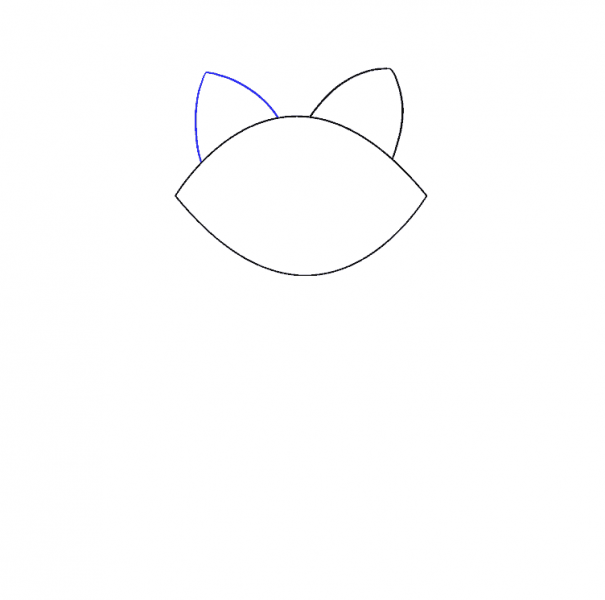 Cách vẽ con mèo có 2 tai