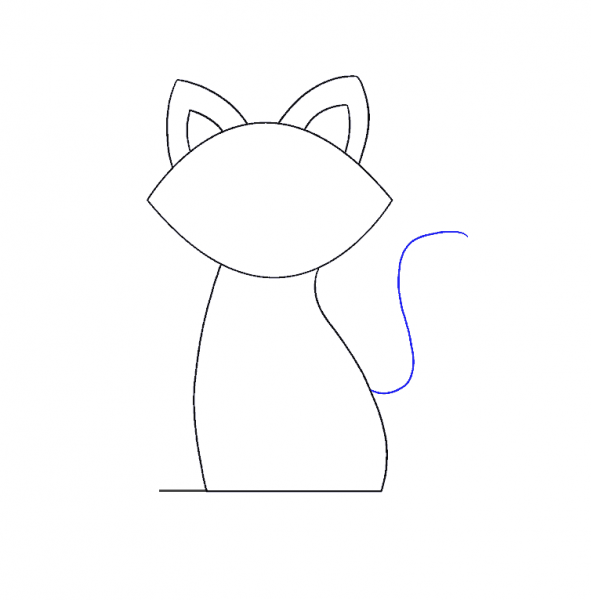 Cách vẽ một con mèo có đuôi