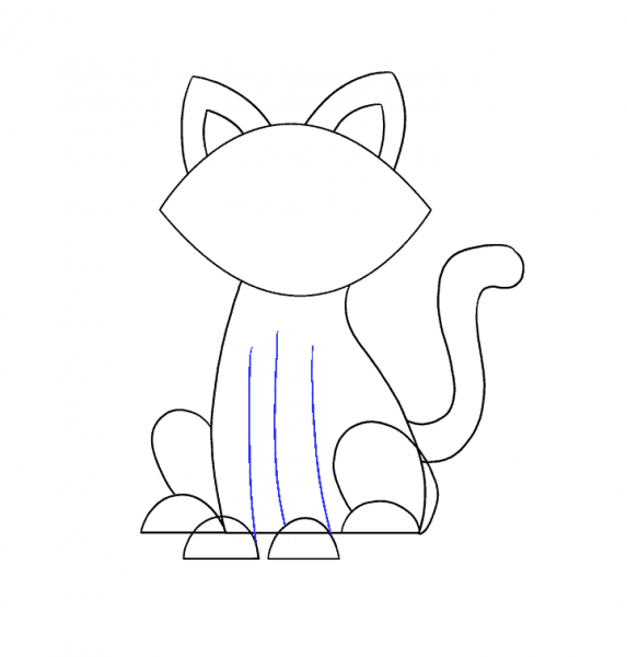 Cách vẽ con mèo Vẽ hai chân trước