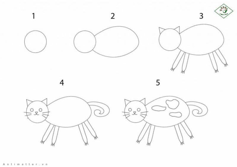 Cách vẽ con mèo đơn giản phần 2