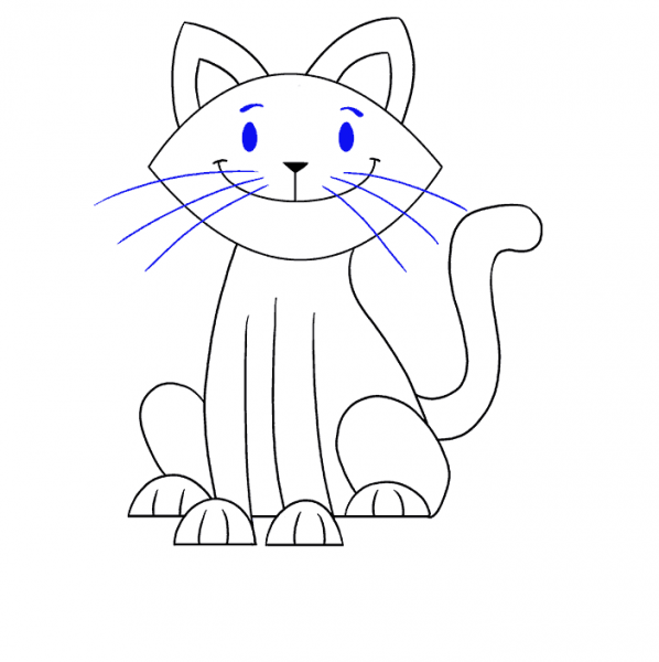 Cách vẽ con mèo Mắt và râu mèo