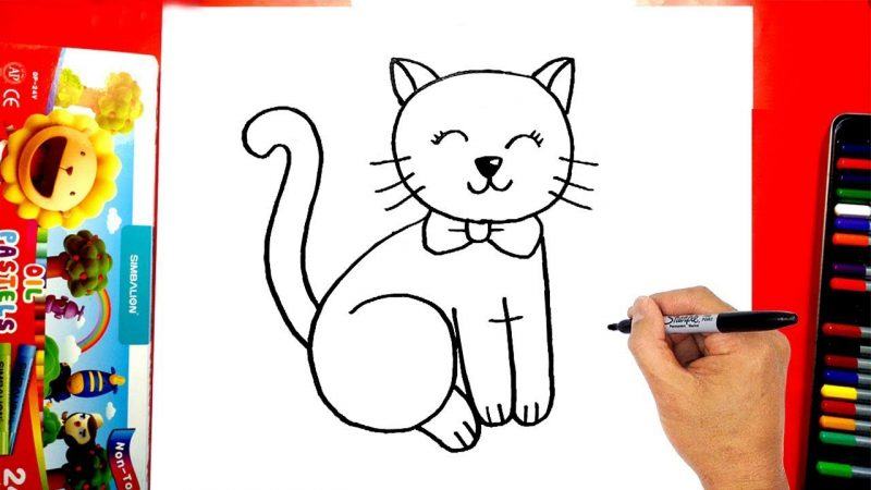 Vẽ một con mèo với một cây cung