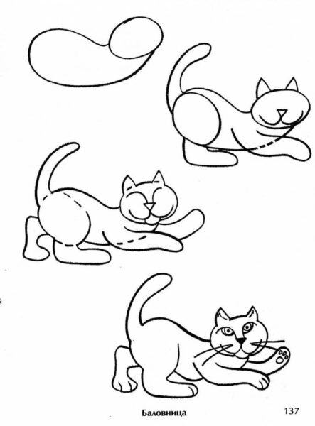 Làm thế nào để vẽ một con mèo đuổi theo