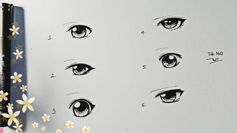 Cách vẽ mắt anime theo 6 kiểu dáng khác nhau