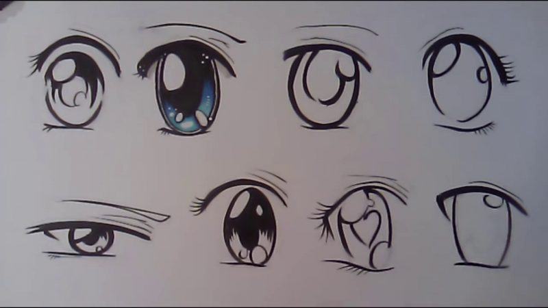 Cách vẽ mắt anime nữ to tròn nhiều sắc thái