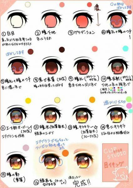 Cách vẽ mắt anime nữ đẹp bằng màu mắt