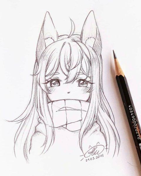 Vẽ tai mèo cho các cô gái anime