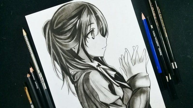 Anime được vẽ bằng bút chì cứng