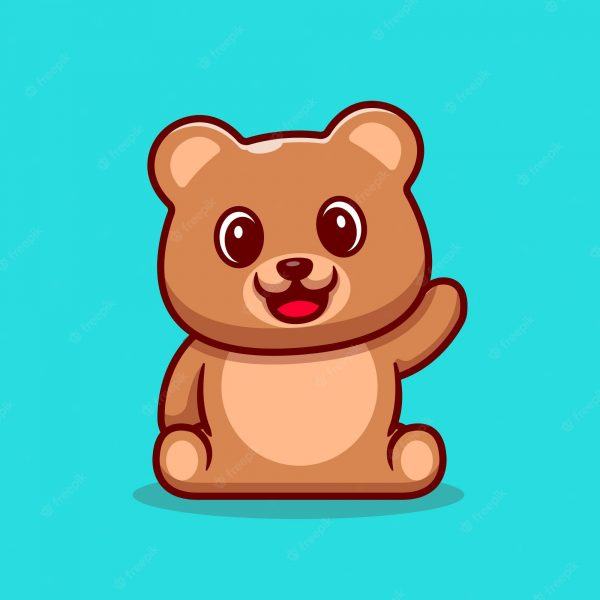 Hình ảnh avatar con gấu đang vẫy tay