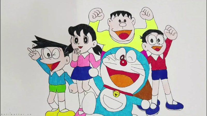 Vẽ Doraemon, Nobita, Shizuka, Jay, Suyu