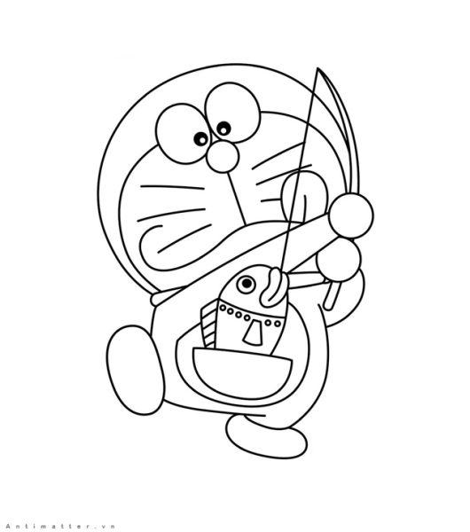 Tranh tô màu Doraemon cho bé tô màu