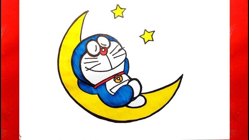Vẽ Doraemon trên mặt trăng miễn phí