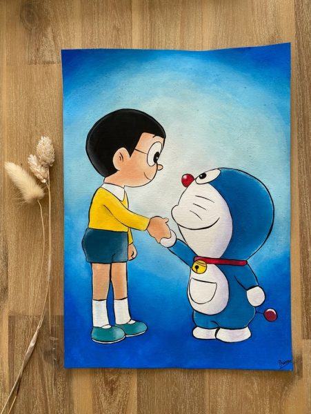 Vẽ Doraemon và Nobita