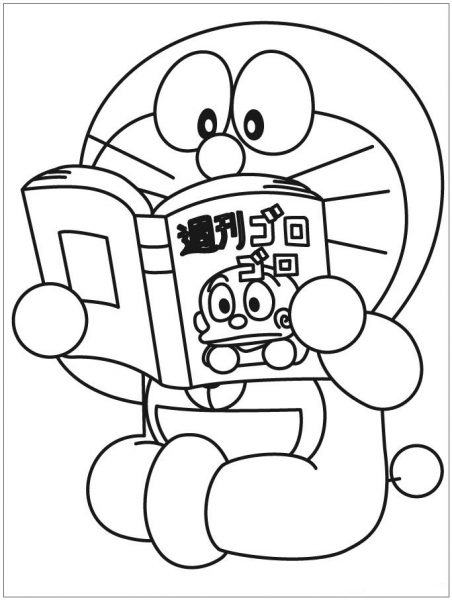 doraemon đọc manga vẽ