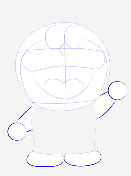 Cách vẽ Doraemon nhiều chân