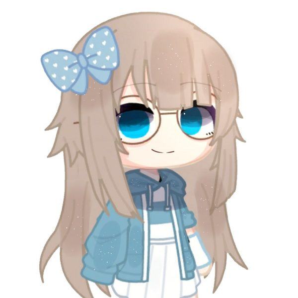 avatar cô gái chibi tóc dài dễ thương đeo kính