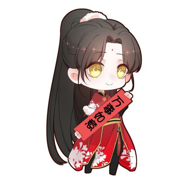 avatar nữ chibi già tóc đen