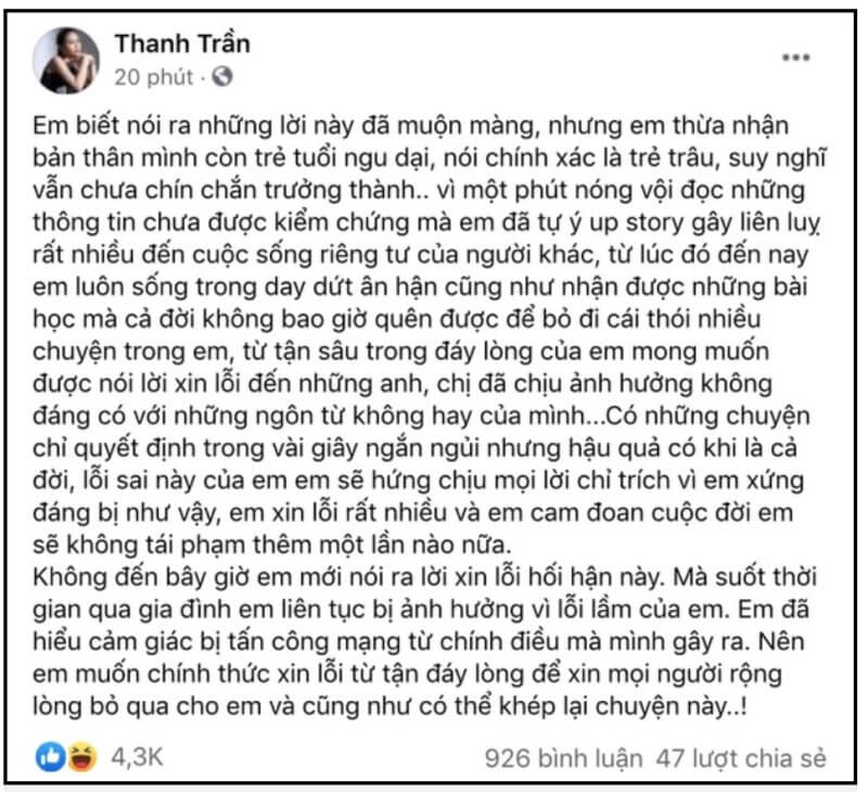 tôi xin lỗi vì những gì đã xảy ra "bánh kem trà xanh" - Thành Trần