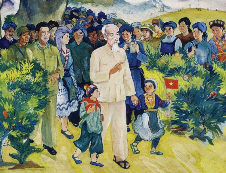 Kinder malen Bilder zur Begrüßung des Gewerkschaftskongresses, der Gewerkschaftsmitglieder und des Onkels
