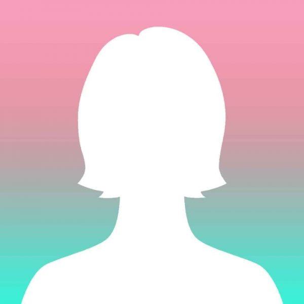 Hình ảnh avatar màu trắng của một cô gái với mái tóc ngắn