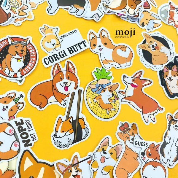 Hình dán moji corgi dễ thương