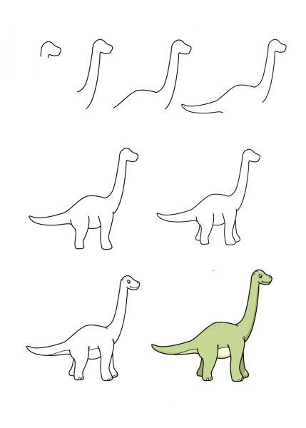 Làm thế nào để vẽ một con khủng long cổ dài
