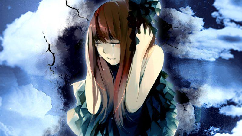 avatar anime bị hỏng cô gái buồn khóc