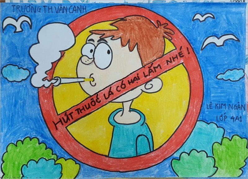 Cấm hút thuốc Vẽ hình người hút thuốc