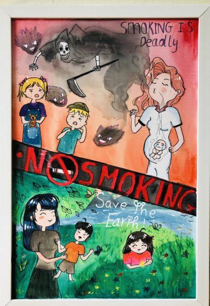 Học sinh vẽ tranh vì một thế giới không khói thuốc