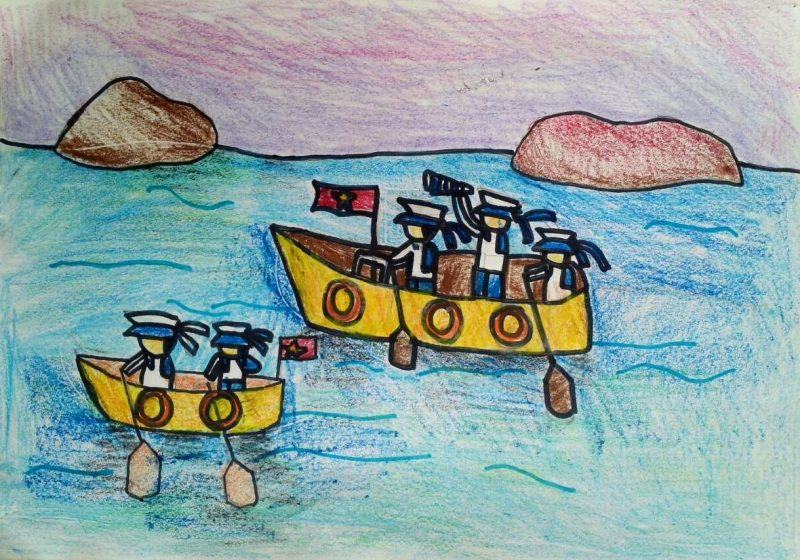 Vẽ chủ đề tự do, hải quân bảo vệ biển đảo
