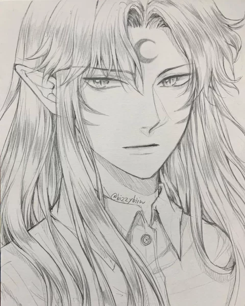 Vẽ một cô gái anime dễ thương với mái tóc dài