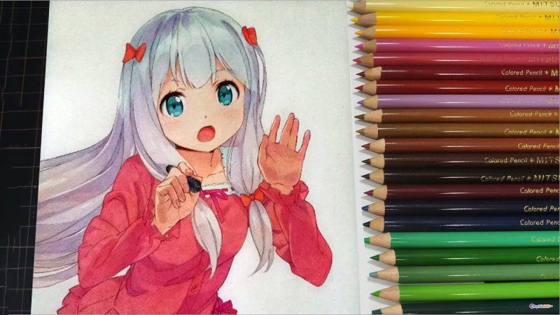Bút chì màu vẽ anime đẹp