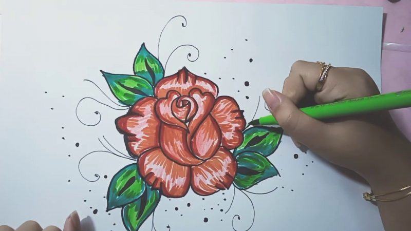 Vẽ một bông hoa bằng cọ