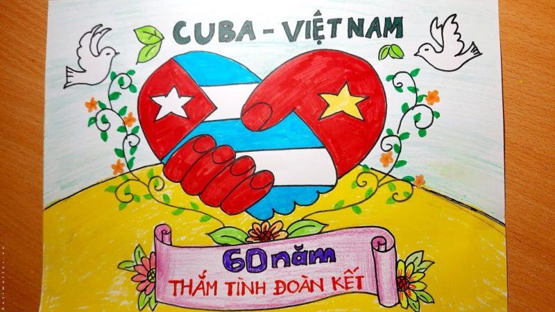 Bức tranh hữu nghị và hợp tác Việt Nam - Cuba nhân kỷ niệm 60 năm.