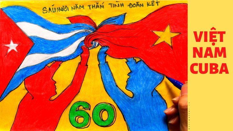Vẽ tranh chủ đề tình hữu nghị Việt Nam Cuba - chủ đề hòa bình