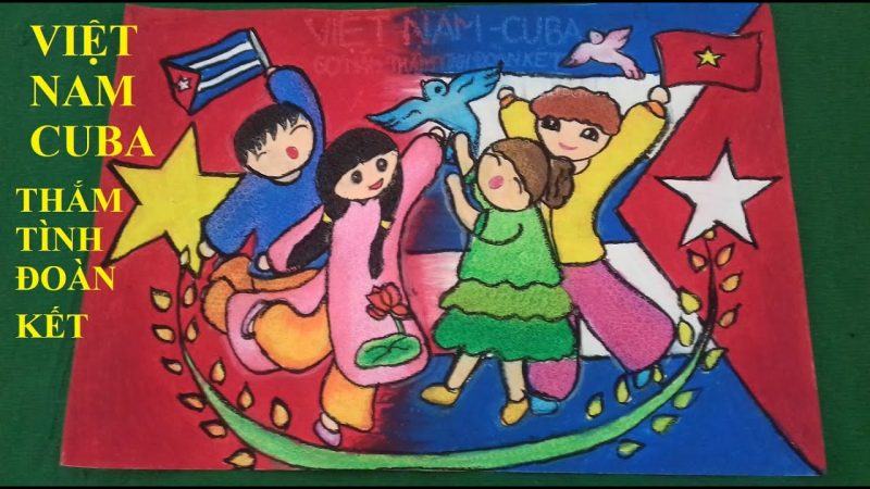 Cùng con vẽ một bức tranh về tình hữu nghị giữa Việt Nam và Cuba