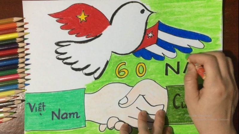 Vẽ tranh chủ đề tình hữu nghị Việt Nam – Cuba