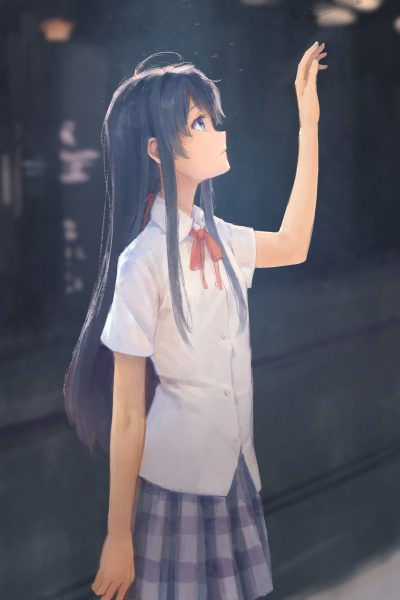 Hình ảnh anime girl xa trường