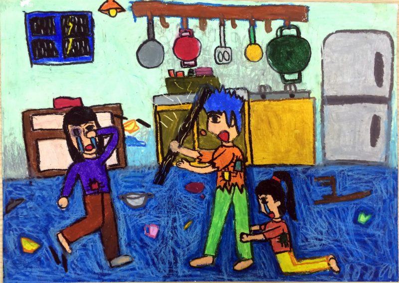 Vẽ bức tranh gia đình để phòng, chống bạo lực gia đình