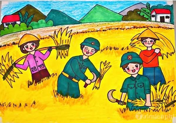 Vẽ tranh ngày thành lập Quân đội Nhân dân Việt Nam