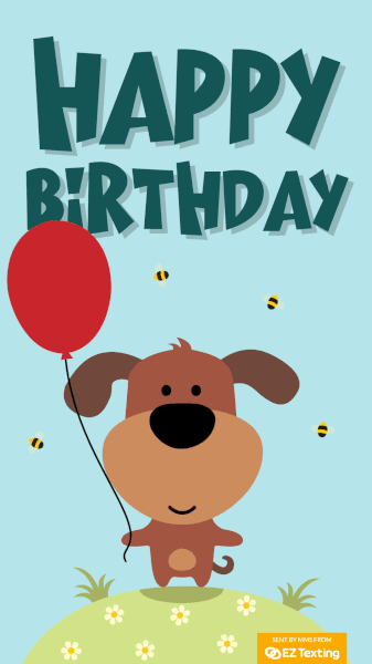 phim hoạt hình chúc mừng sinh nhật chú chó cầm bóng bay