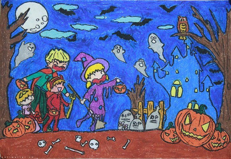 Bữa tiệc hoạt hình Halloween lớp 9