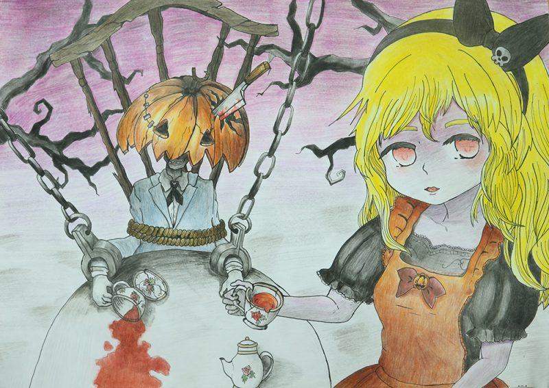 Hình ảnh chủ đề Halloween cô gái đáng sợ