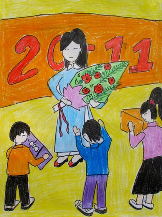 Vẽ tranh về chủ đề ngày nhà giáo Việt Nam