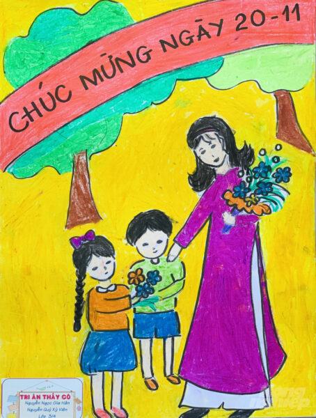 Vẽ bức tranh người thầy Việt Nam nhớ ơn thầy độc đáo và đẹp