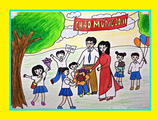 Vẽ tranh chào mừng ngày nhà giáo Việt Nam