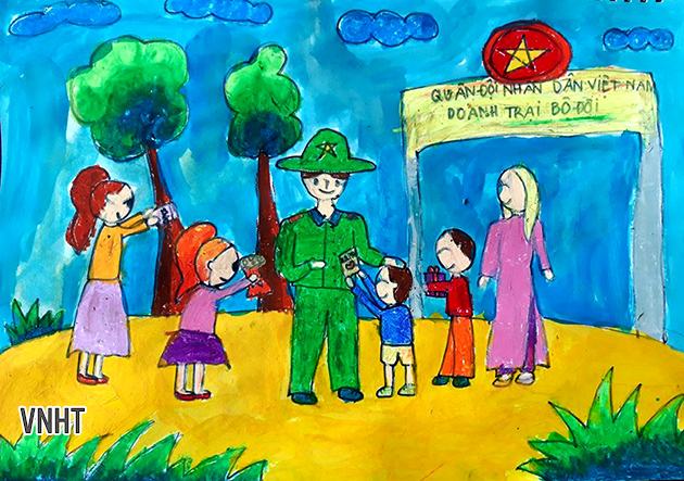 vẽ 22 12 cuộc gặp gỡ giữa những người lính và những đứa trẻ